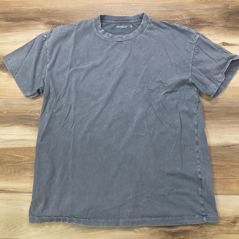Abercrombie & Fitch T-Shirt XL Essential Wash 100% Cotton Relaxed Gray Tee